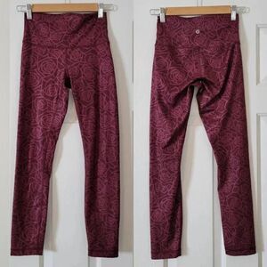 Lululemon High Times Pant/Leggings in Posey Rose Burgundy leggings 4